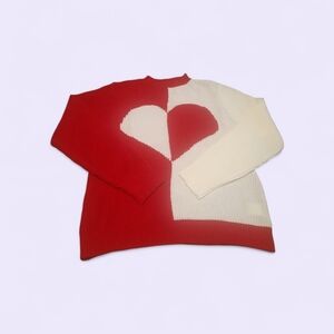 Red and Cream Heart Sweater
